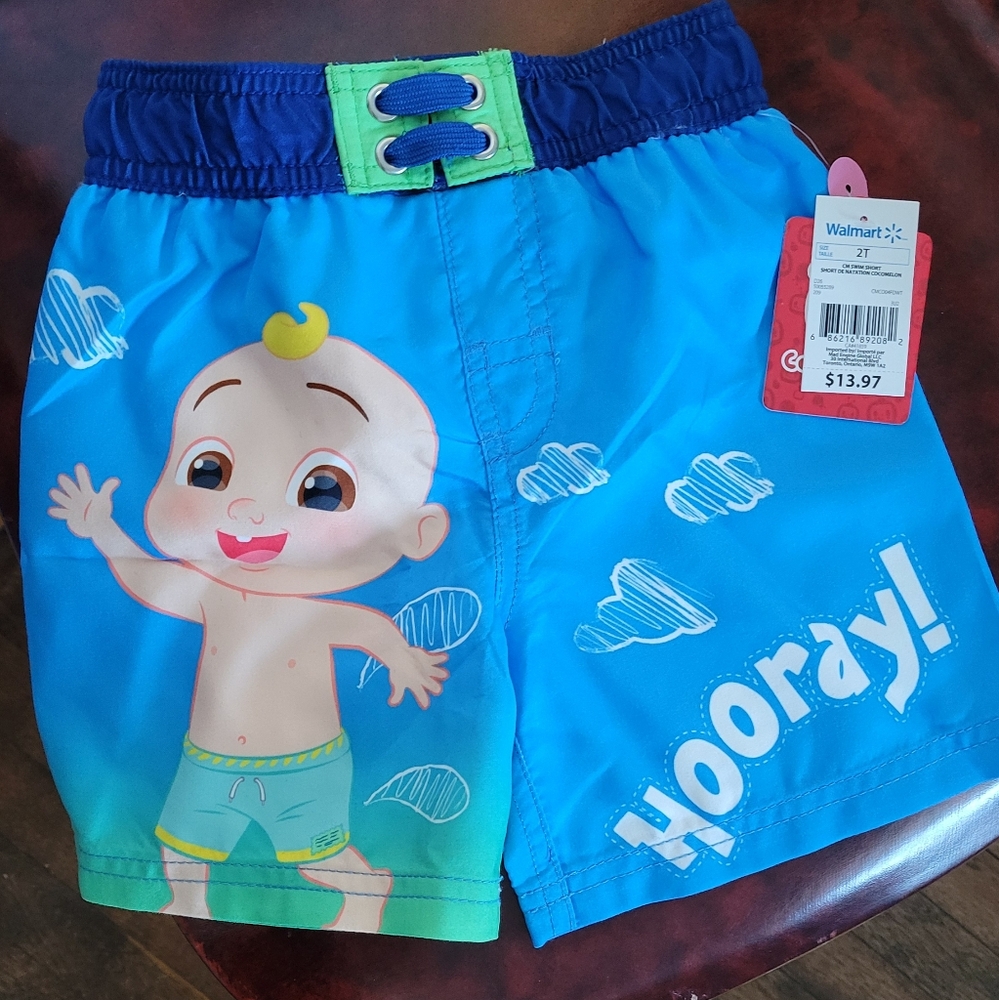 NWT Cocomelon Kids Swim Shorts- 2T